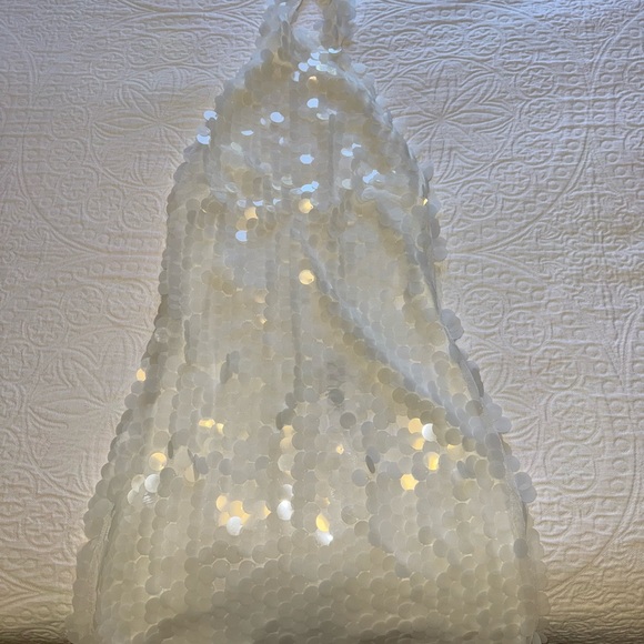 12th Tribe White Sequin Mini Dress - Picture 3 of 5